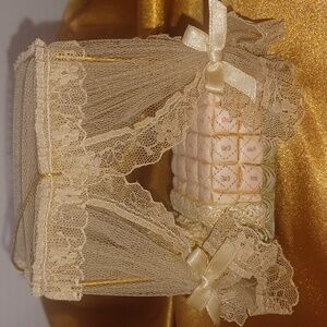 Elegant Lace Canopy Miniature Bed for Dollhouses from The House of Louis Nicole